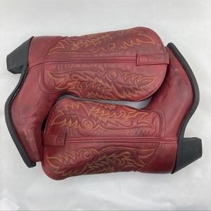 Laredo red leather cowboy boots